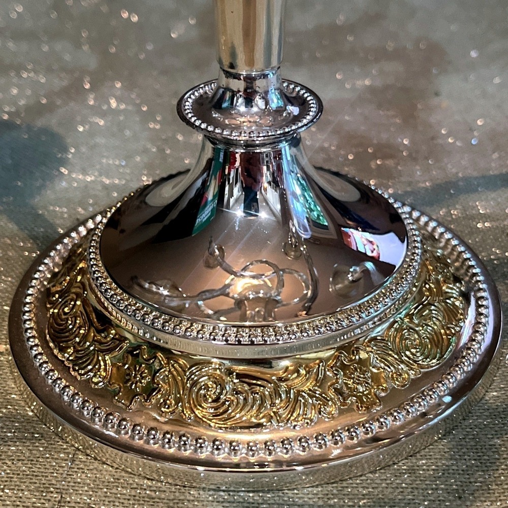 MCM Mayell Silverplate EP On Zinc 5 Arm Candelabra Made in England Two Tone - Picture 3 of 9